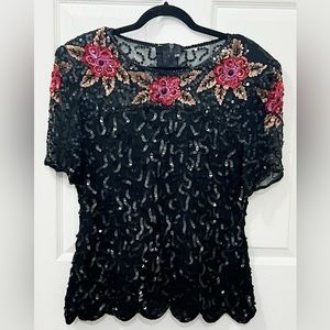 Vintage Robert ANTHONY  Sequins Evening Top Size Large